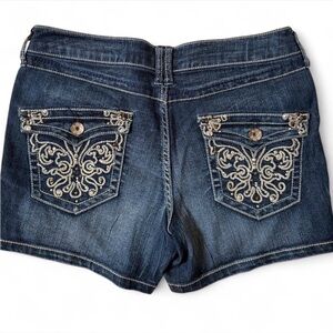 Y2K a.n.a Embellished Denim Shorts Studded Pocket Boho Festival